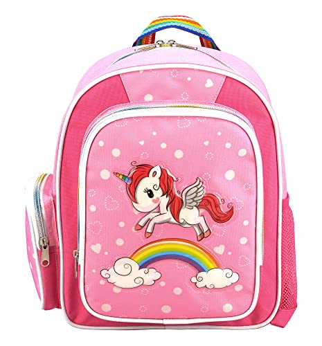 STEFANO Kinder Reisegepäck Einhorn Unicorn Set Pink mit Regenbogen für Mädchen (Rucksack 1) von Stefano