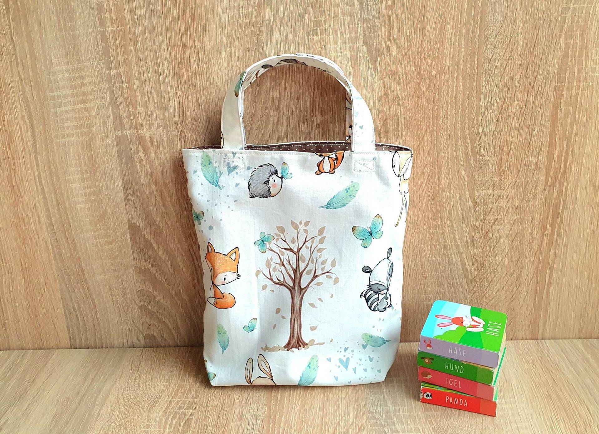 Kleiner Stoffbeutel, Kindergartentasche, Kinderbeutel Waldtiere, Kindertasche, Freundebuchtasche, Baumwolltasche Kinder, Mini Tragetasche von Steffbags