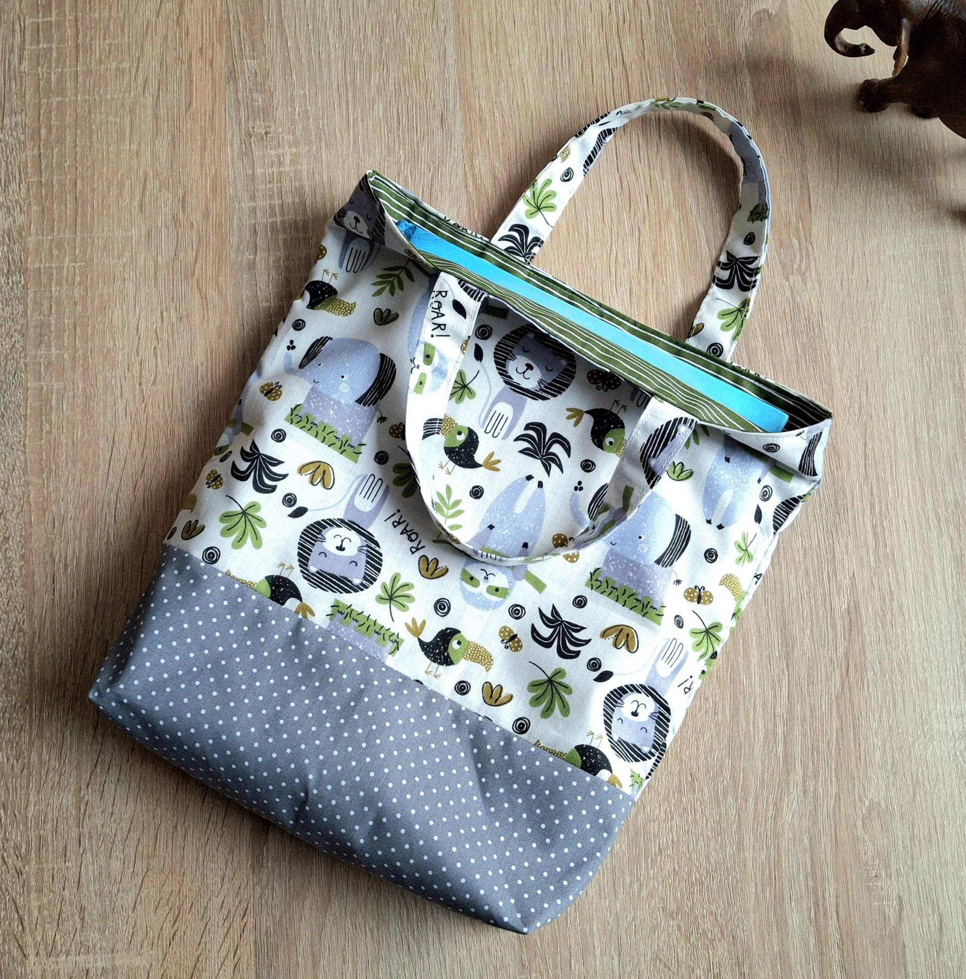 Kleiner Stoffbeutel, Kindergartentasche Löwe Elefant, Kindergartenbeutel, Kindertasche Für Wechselkleidung, Freundebuchtasche, Kinderbeutel von Steffbags