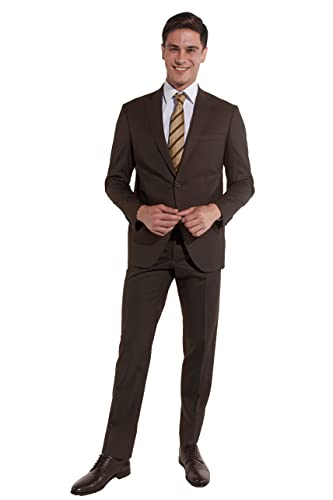 Steffen Klein Herren Anzug elastisch| Business Anzug | braun| Regular Fit | Klassischer Stil, Elegant | Bequeme Passform und Professioneller Look | Unvergleichbarer Komfort | Größe: 102 von Steffen Klein