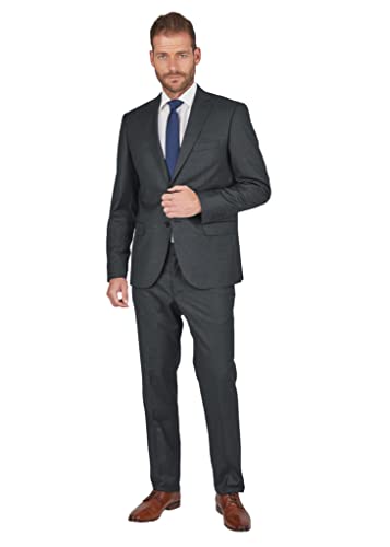 Steffen Klein Herren Anzug Wolle| Business Anzug | anthrazit| Regular Fit | Klassischer Stil, Elegant | Bequeme Passform und Professioneller Look | Unvergleichbarer Komfort | Größe: 102 von Steffen Klein