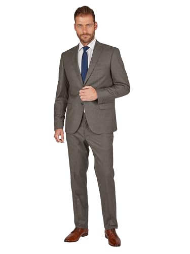 Steffen Klein Herren Anzug elastisch| Business Anzug | Taupe | Regular Fit | Klassischer Stil, Elegant | Bequeme Passform und Professioneller Look | Unvergleichbarer Komfort | Größe: 56 von Steffen Klein