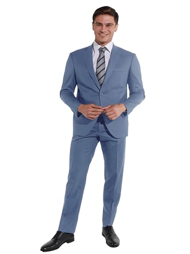 Steffen Klein Herren Anzug elastisch| Business Anzug | hellblau| Regular Fit | Klassischer Stil, Elegant | Bequeme Passform und Professioneller Look | Unvergleichbarer Komfort | Größe: 52 von Steffen Klein