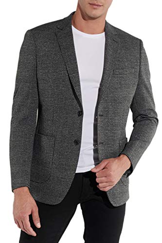 Steffen Klein Herren Sakko Jacket Jersey Elastisch Karo Grau Kariert von Steffen Klein