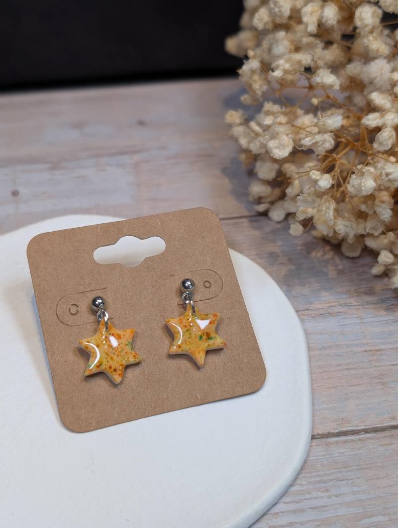Ohrringe Aus Polymer Clay Farbenfroh in Den Herbst | Fimo Kunterbunte Unikate Handgefertigt Für Alle Anlässe Das Besondere Schmuckstück von SteffsPolymertique