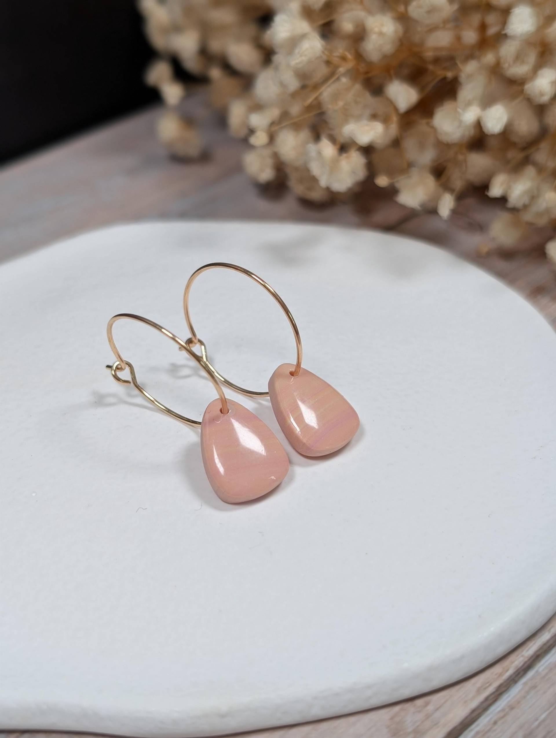 Pastellfarben Hängeohrringe Aus Polymer Clay Fimo Handgefertigt in Deutschland | Bohostyle Statement Ohrringe Ein Besonderes Geschenk von SteffsPolymertique