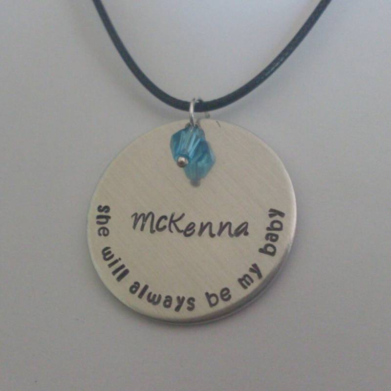 Er Sie Wird Immer Mein Baby Sein Oder Ich Werde Sein, Dass Ihr Ihre Personalisierte Mom Mutter Paare Halskette Mit Optionalen Birthstone von StefisLilJewelryShop