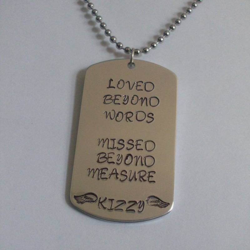 Geliebt Jenseits Von Worten Vermisst Über Maßnahme Angel Wings Memorial, Säugling Verlust, in Ehre, Erinnerung Personalisierte Hand Gestempelt von StefisLilJewelryShop