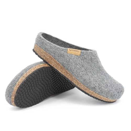 Stegmann 208 Filz-Hausschuh für Damen & Herren aus Merino-Filz Grey, 41 von Stegmann