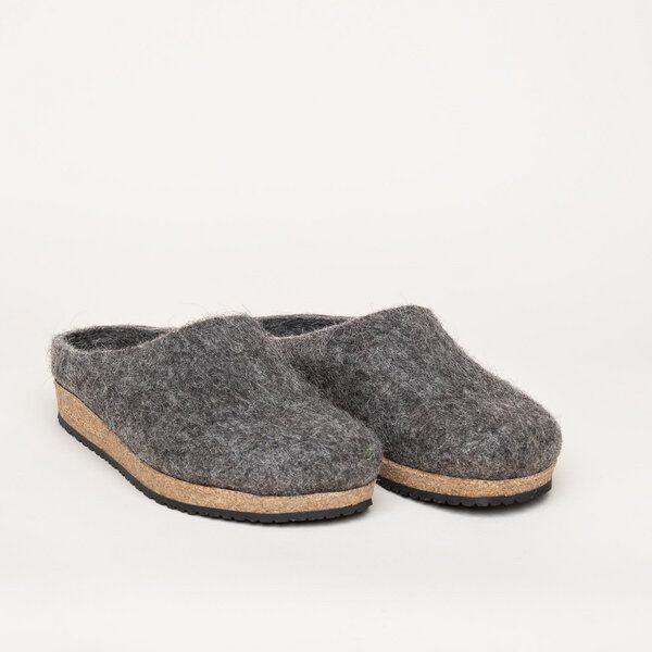 Stegmann Filzclog 108 Natur aus 100% seltenen Wollen - Hausschuhe für Damen & Herren - Pantoffeln mit Kork Sohle von Stegmann