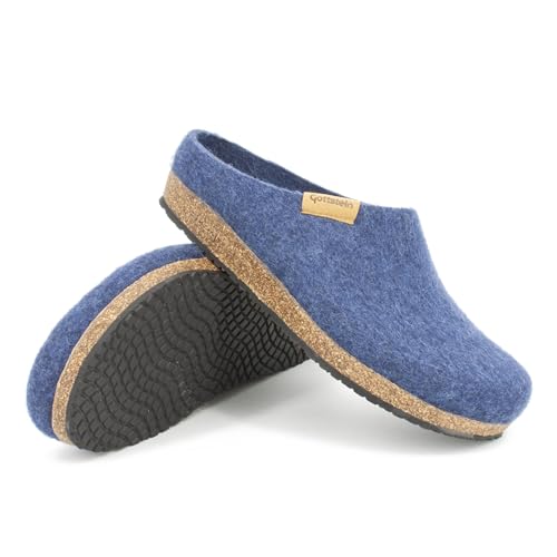 Stegmann 208 Filz-Hausschuh für Damen & Herren aus Merino-Filz Jeans, 43 von Stegmann