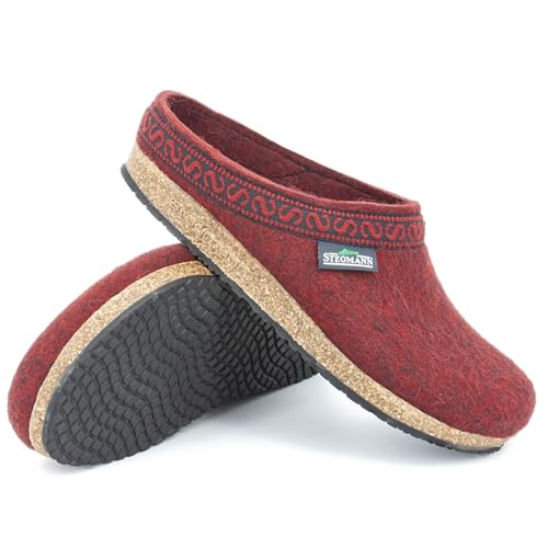 Stegmann Unisex-Erwachsene 108 Flache Hausschuhe, Rot (8817 Firebrick) von Stegmann