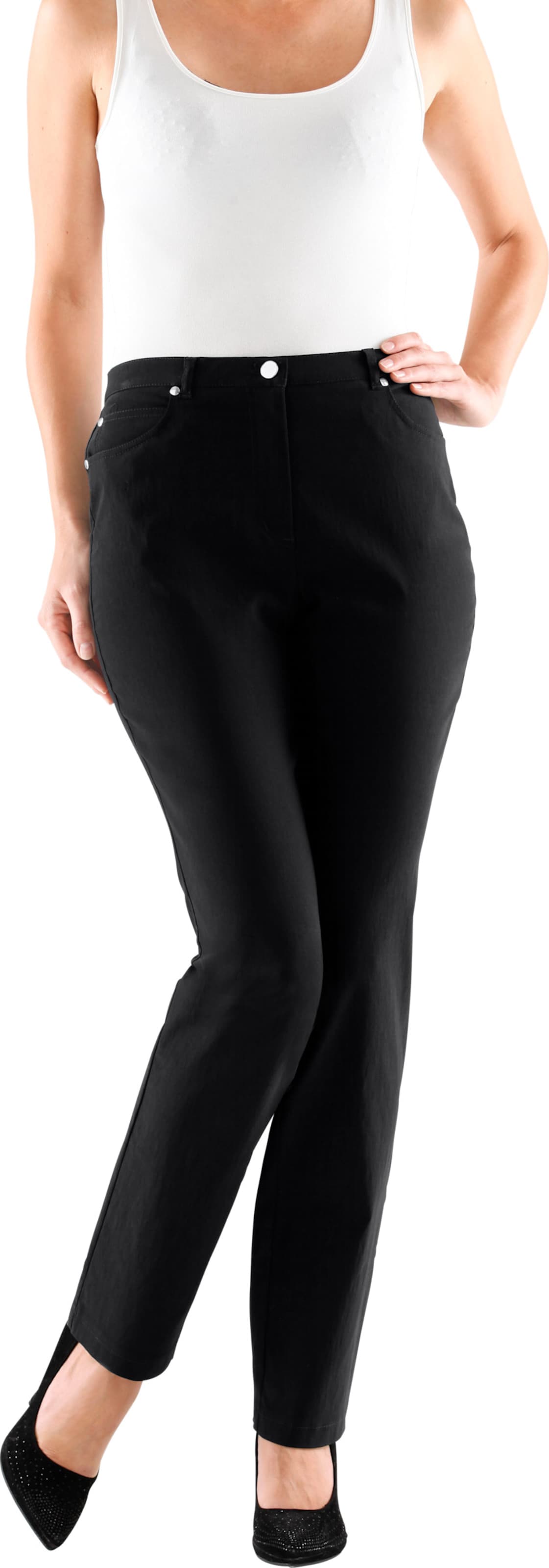 Sieh an! Damen 5-Pocket-Hose schwarz von Stehmann Comfort line