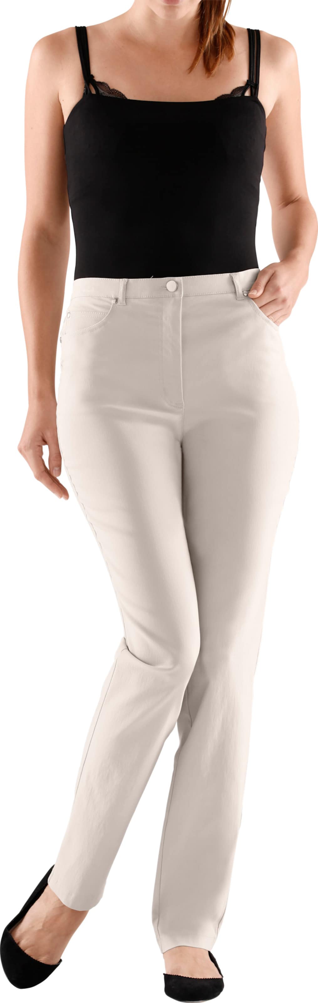 Sieh an! Damen 5-Pocket-Hose stein von Stehmann Comfort line