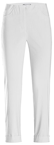 Stehmann IGOR-680 14060-100, sportive Damenhose mit aufgesetzten Taschen und Aufschlag, 6/8 Länge, Größe 34, Farbe Weiß von Stehmann