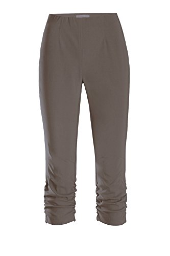 Stehmann Maria-530, stretchige Caprihose, seitlich gerafft Größe 34, Farbe Khaki von Stehmann