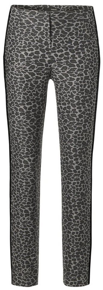 Stehmann Stretch-Hose Loli11-762-19111, schmale Hose mit Leo-Druck mit Galonstreifen seitlich von Stehmann