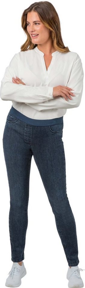 Stehmann Stretch-Jeans Sissi-781W, schmale Superstretch-Jeans mit elastischem Bund angedeutete Taschen vorn von Stehmann