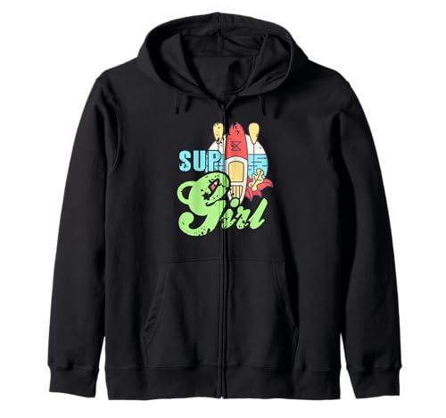 SUP Mädchen Paddleboard Sommer Strand Sport Fan Kapuzenjacke von Stehpaddel Meer Mädels Wasserliebhaber