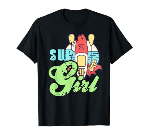 SUP Mädchen Paddleboard Sommer Strand Sport Fan T-Shirt von Stehpaddel Meer Mädels Wasserliebhaber