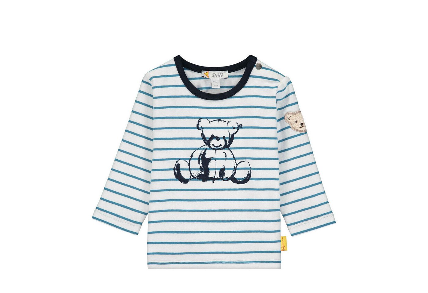 Steiff Collection Langarmshirt Steiff Baby Longsleeve türkis weiß Streifen Teddy von Steiff Collection