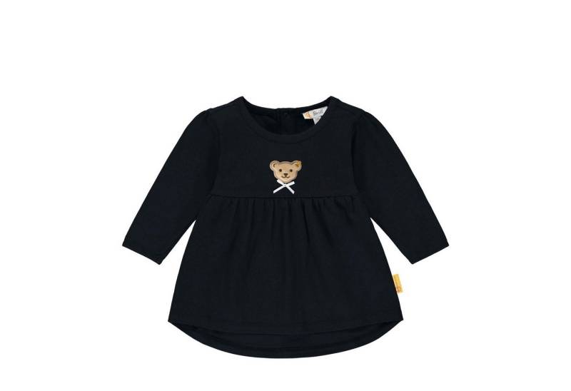 Steiff Collection Langarmshirt Steiff Langarmshirt Tunika dunkelblau Flausch Teddy mit Schleife von Steiff Collection