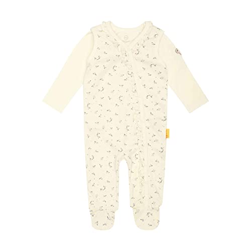 Steiff Baby Girls Bird´s Twittering Set Strampler + T-Shirt Langarm, Antique White, 56 von Steiff