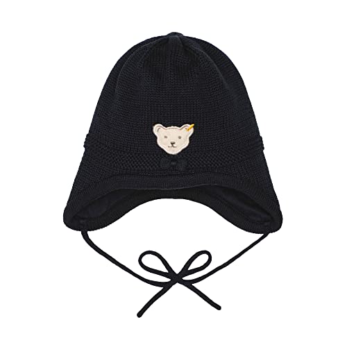 Steiff Baby Girls Bommel Beanie-Mütze, Navy, 37 von Steiff