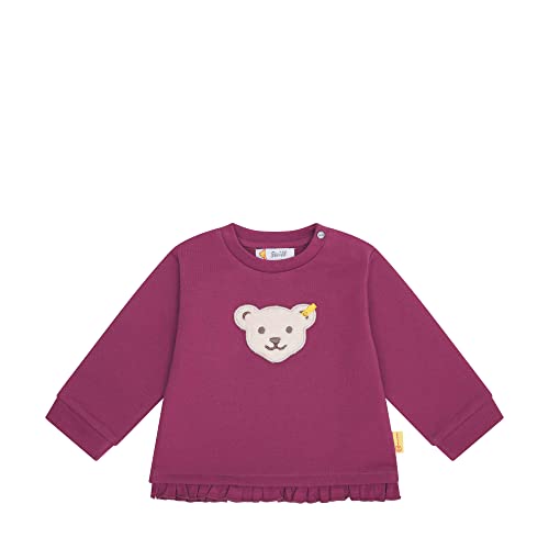 Steiff Baby Girls Kapuze Teddykopf ohne Squeezer Sweatshirt, Maroon, 62 von Steiff