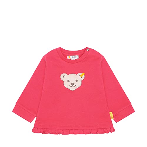 Steiff Baby Girls Kapuze Teddykopf ohne Squeezer Sweatshirt, Raspberry, 86 von Steiff