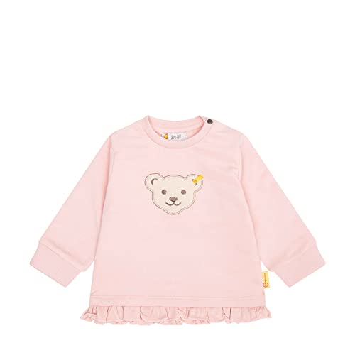 Steiff Baby Girls Kapuze Teddykopf ohne Squeezer Sweatshirt, Silver PINK, 56 von Steiff