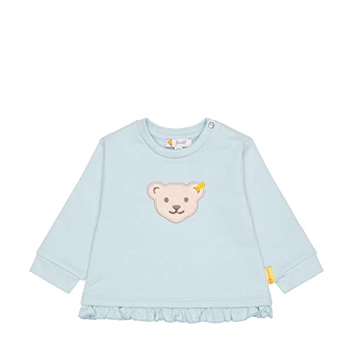 Steiff Baby Girls Kapuze Teddykopf ohne Squeezer Sweatshirt, Sterling Blue, 80 von Steiff