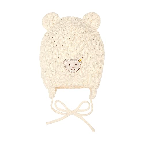 Steiff Baby Girls Mütze ohne Bommel Hat, Antique White, 41 von Steiff