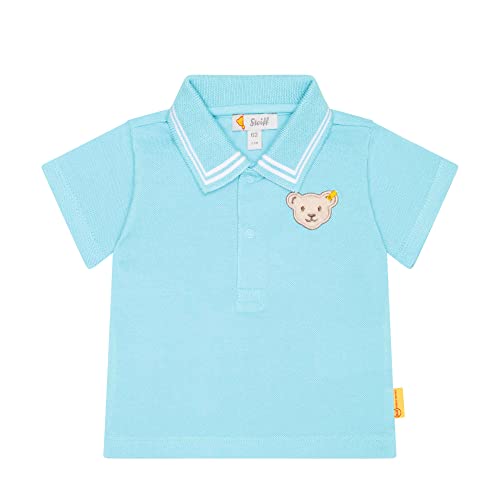 Steiff Baby - Jungen Poloshirt Kurzarm Polohemd, Blue Topaz, 62 EU von Steiff