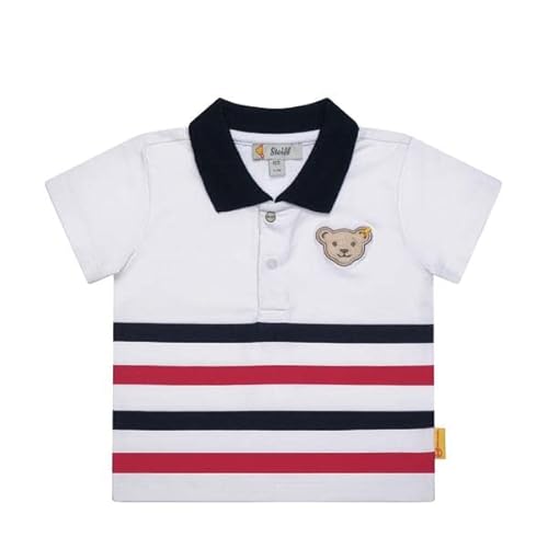 Steiff Baby - Jungen Poloshirt met korte mouwen Polohemd, Bright White, 56 EU von Steiff