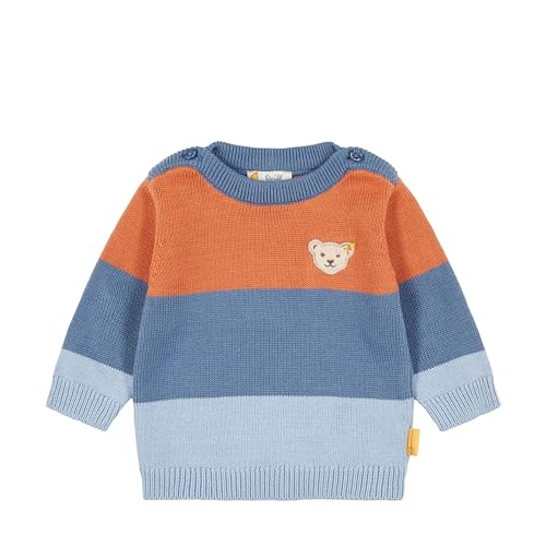 Steiff Baby - Jungen Pullover Rundhals, Catcher, Bijou Blue, 74 von Steiff