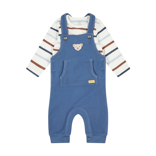 Steiff Baby-Jungen Set Hose + T-Shirt Langarm, Bijou Blue, 56 von Steiff