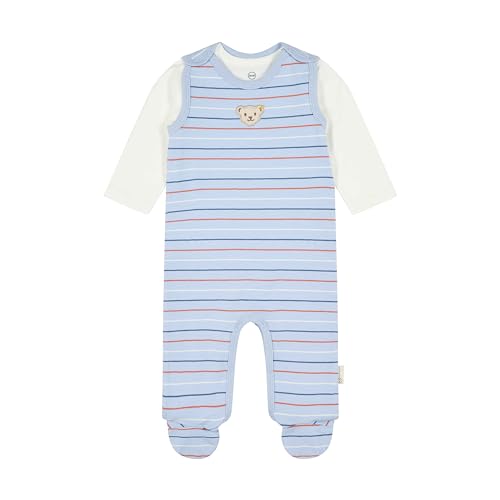 Steiff Baby-Jungen Set Strampler + T-Shirt Langarm, Brunnera Blue, 62 von Steiff