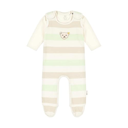 Steiff Baby-Jungen Set gestreift Strampler Langarm, Eggnog, 62 von Steiff