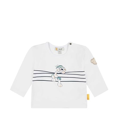 Steiff Baby - Jungen T-Shirt Langarm mit Grafik, Aligator Island, Bright White, 80 von Steiff