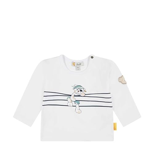 Steiff Baby - Jungen T-Shirt Langarm mit Grafik, Aligator Island, Bright White, 86 von Steiff