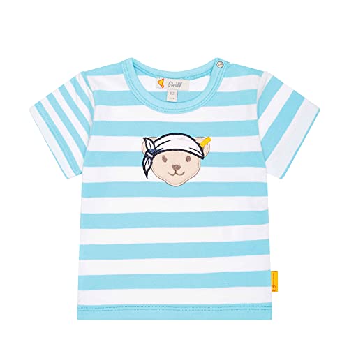 Steiff Baby - Jungen T-shirt Kurzarm T Shirt, Blue Topaz, 68 EU von Steiff