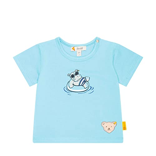 Steiff Baby - Jungen T-shirt Kurzarm T Shirt, Blue Topaz, 80 EU von Steiff