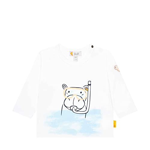 Steiff Baby - Jungen T-shirt Langarm T Shirt, Bright White, 62 EU von Steiff