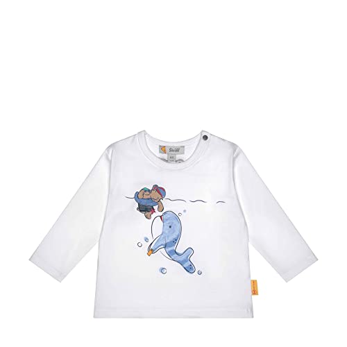 Steiff Baby - Jungen T-shirt met lange mouwen T Shirt, Bright White, 50 EU von Steiff