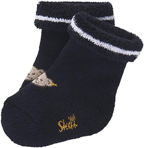 Steiff Baby Jungen Vollfrottee Socken mit Teddy 17113 (50/56, Nachtblau) von Steiff