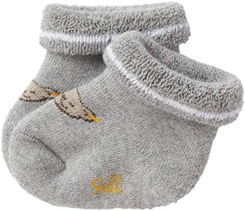 Steiff Baby Jungen Vollfrottee Socken mit Teddy 17113 (62/68, Grau) von Steiff