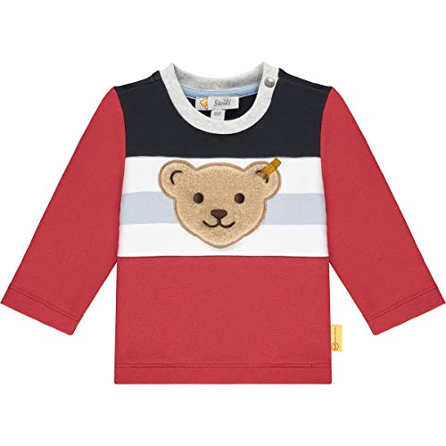 Steiff Baby-Jungen mit süßer Teddybärapplikation Sweatshirt, Rot (Tango RED 4008), 062 von Steiff