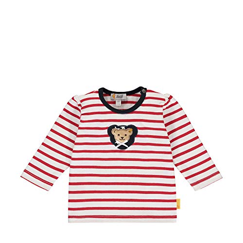 Steiff Baby - Mädchen Met schattige Steiff-teddyboorapplicatie T Shirt langarm, Rot (Tango Red 4008), 62 EU von Steiff