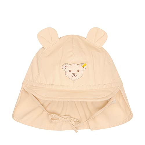 Steiff Baby Mädchen Sonnenhut, Luftige Mütze aus Baumwolle mit Nackenschutz zum Binden, Braun (Mojave Desert), 39 von Steiff